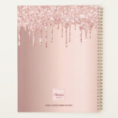 Rose gold pailleté florales bordeaux monogramme 20 (Dos)