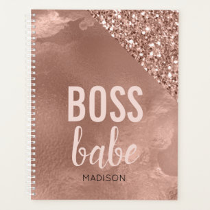 Rose Gold Pailleté Personnalisé Rose Boss Babe
