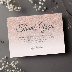Rose gold pailleté rose tendre merci Sweet 16