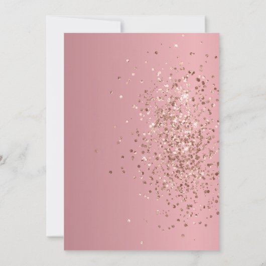 Rose Gold Paillettes Lotto Love Save the Date (Dos)