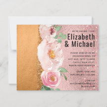 Rose Gold Paillettes Métallisées Fleurs Papier Alu
