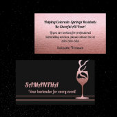Rose Gold Parties scintillant Bartender Carte de v