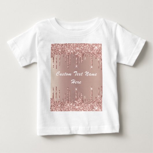 Rose Gold Parties scintillant bébé T-shirt avec te (Devant)