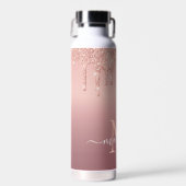 Rose Gold Parties scintillant bouteille d'eau Nom (Avant)