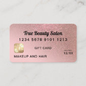 Rose Gold Parties scintillant Carte de crédit Cert (Devant)