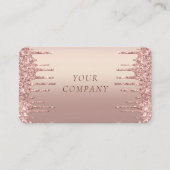 Rose Gold Parties scintillant Carte de visite Votr (Devant)