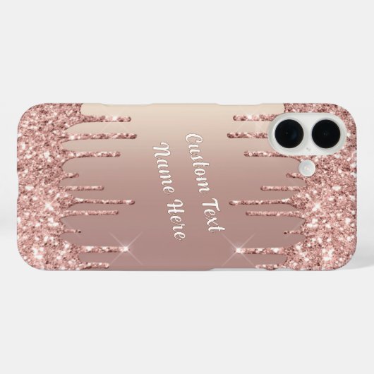 Rose Gold Parties scintillant coque iphone Sparkly (Verso (horizontal))