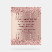 Rose Gold Parties scintillant Custom Business Acry (Recto)