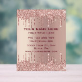 Rose Gold Parties scintillant Custom Business Acry (Neutre)