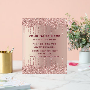 Rose Gold Parties scintillant Custom Business Acry