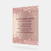 Rose Gold Parties scintillant Custom Business Acry (Angle)