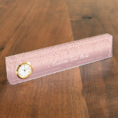 Rose Gold Parties scintillant Desk Nom Plaque avec (Taille)