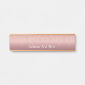 Rose Gold Parties scintillant Desk Nom Plaque pers (Devant)