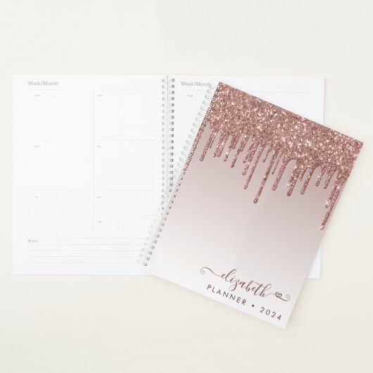 Rose Gold Parties scintillant Drips Élégant Code C (Devant avec enveloppe)