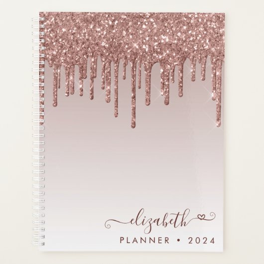 Rose Gold Parties scintillant Drips Élégant Code C (Devant)
