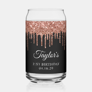 Rose Gold Parties scintillant Drips Noir 21e anniv