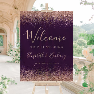 Rose Gold Parties scintillant foncé violet Mariage