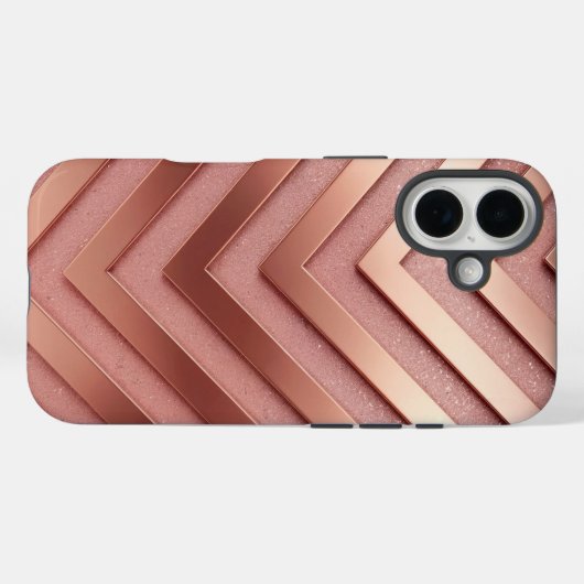 Rose Gold Parties scintillant iPhone 16 Coque (Verso (horizontal))