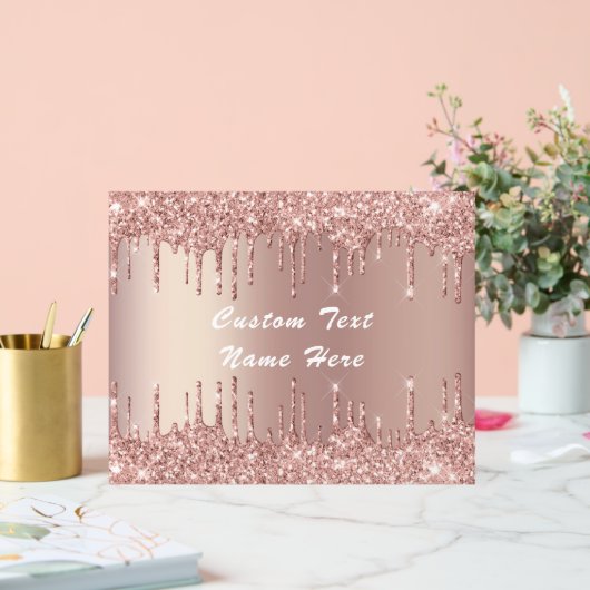 Rose Gold Parties scintillant Nom de texte personn (Mariage)