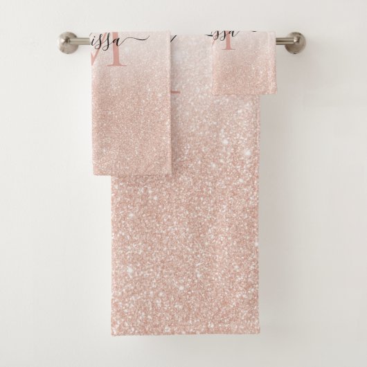 Rose Gold Parties scintillant Nom du script Monogr (En situation)