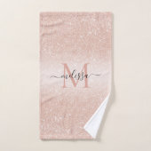 Rose Gold Parties scintillant Nom du script Monogr (Serviette à main)
