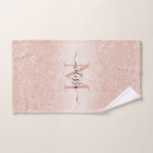 Rose Gold Parties scintillant Nom du script Monogr (Serviette à main)