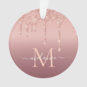 Rose Gold Parties scintillant Nom Lettre Ornement 