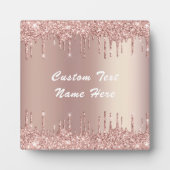Rose Gold Parties scintillant Plaque Texte personn (Devant)