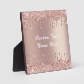 Rose Gold Parties scintillant Plaque Texte personn (Recto)