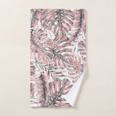 Rose Gold Parties scintillant Tropical Palm Feuill (Serviette à main)