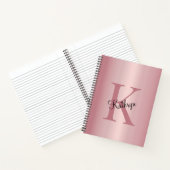 Rose Gold Personalized Monogram  Notitieboek (Binnen)