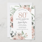 Rose Gold Pink 80e anniversaire Invitation (Devant)