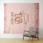 Rose Gold Pink Bonne Tapisserie 16e anniversaire (En situation (horizontale))