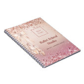 Rose gold pink glitter dance school logo journal (Côté Droit)