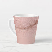 Rose Gold Pink Glitter Latte Mug (Angle gauche)