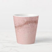 Rose Gold Pink Glitter Latte Mug (Devant)
