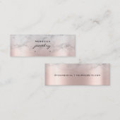 Rose Gold Pink Marble Script Earring carte d'affic (Devant / Derrière)
