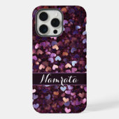 Rose Gold Pink Purple Cœurs Monogramme (Verso)