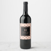 Rose Gold Polka Dot Monogramme Mariage Étiquette d (Devant)