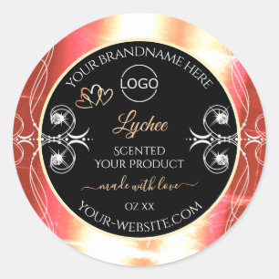 Rose Gold Produit Étiquettes Diamants Noir avec lo