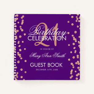 Rose Gold Purple 21e Anniversaire Livre d'or Confe