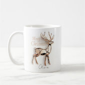 Rose Gold Reindeer Christmas Mug | Custom Name (Gauche)