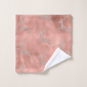 Rose Gold Reindeer Parties scintillant look (Gant de toilette)