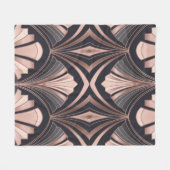 Rose Gold Romance Neo Art Deco Fan Design Fleece Deken (Voorkant (Horizontaal))