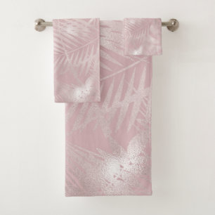 Rose Gold Rose Botanique Feuilles De Palmier Tropi