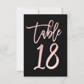 Rose Gold Rose Clair Moderne Numéro de Table 18 (Devant)