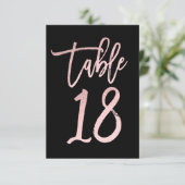 Rose Gold Rose Clair Moderne Numéro de Table 18 (Debout devant)