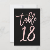 Rose Gold Rose Clair Moderne Numéro de Table 18 (Dos)