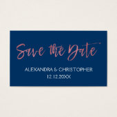 Rose Gold Rose et Navy Blue Foil Enregistrer la da (Devant)