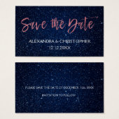 Rose Gold Rose et Navy Blue Foil Enregistrer la da (Devant & derrière)